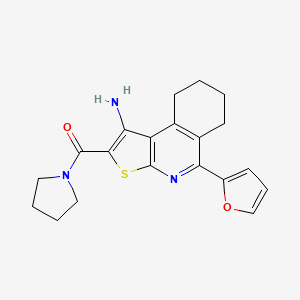 (1-Amino-5-(furan-2-yl)-6,7,8,9-tetrahydrothieno[2,3-c]isoquinolin-2-yl)(pyrrolidin-1-yl)methanone