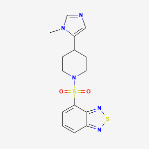 molecular formula C15H17N5O2S2 B2516520 4-[4-(3-Methylimidazol-4-yl)piperidin-1-yl]sulfonyl-2,1,3-benzothiadiazole CAS No. 2320211-46-7