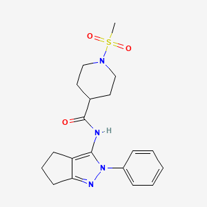 1-(methylsulfonyl)-N-(2-phenyl-2,4,5,6-tetrahydrocyclopenta[c]pyrazol-3-yl)piperidine-4-carboxamide