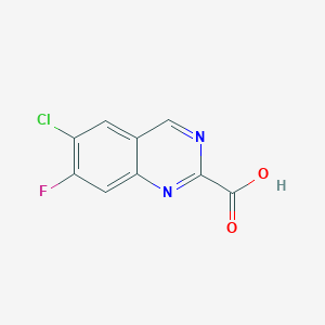 molecular formula C9H4ClFN2O2 B2516524 6-氯-7-氟喹唑啉-2-羧酸 CAS No. 2306272-16-0