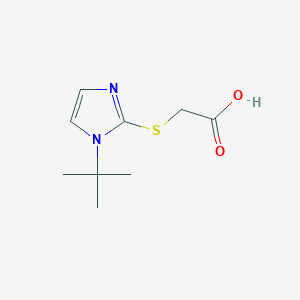 molecular formula C9H14N2O2S B2516526 2-[(1-tert-butyl-1H-imidazol-2-yl)sulfanyl]acetic acid CAS No. 1038334-94-9