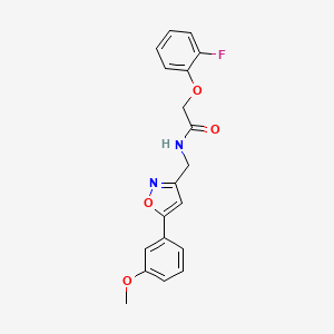 molecular formula C19H17FN2O4 B2516531 2-(2-氟苯氧基)-N-((5-(3-甲氧基苯基)异恶唑-3-基)甲基)乙酰胺 CAS No. 952968-61-5