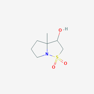 molecular formula C7H13NO3S B2516535 3-Hydroxy-3a-methylhexahydropyrrolo[1,2-b]isothiazole 1,1-dioxide CAS No. 2167602-85-7