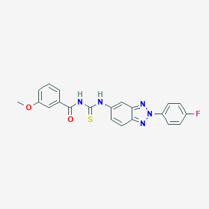 molecular formula C21H16FN5O2S B251654 N-{[2-(4-fluorophenyl)-2H-benzotriazol-5-yl]carbamothioyl}-3-methoxybenzamide 