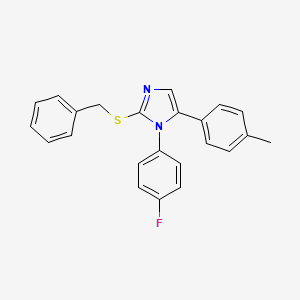 molecular formula C23H19FN2S B2516545 2-(苯甲硫基)-1-(4-氟苯基)-5-(对甲苯基)-1H-咪唑 CAS No. 1207009-05-9