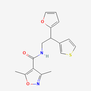 molecular formula C16H16N2O3S B2516552 N-[2-(furan-2-yl)-2-(thiophen-3-yl)ethyl]-3,5-dimethyl-1,2-oxazole-4-carboxamide CAS No. 2097894-44-3