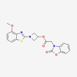 molecular formula C20H17N3O5S B2516555 1-(4-methoxybenzo[d]thiazol-2-yl)azetidin-3-yl 2-(2-oxobenzo[d]oxazol-3(2H)-yl)acetate CAS No. 1396768-88-9