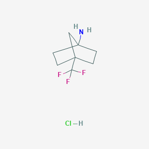 molecular formula C8H13ClF3N B2516562 4-(Trifluoromethyl)bicyclo[2.2.1]heptan-1-amine;hydrochloride CAS No. 2260932-91-8