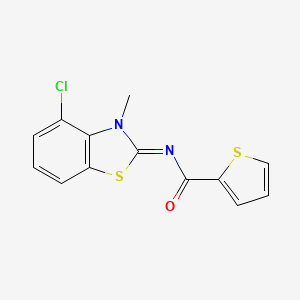 (E)-N-(4-chloro-3-methylbenzo[d]thiazol-2(3H)-ylidene)thiophene-2-carboxamide