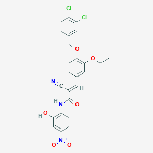 molecular formula C25H19Cl2N3O6 B2516566 (E)-2-cyano-3-[4-[(3,4-dichlorophenyl)methoxy]-3-ethoxyphenyl]-N-(2-hydroxy-4-nitrophenyl)prop-2-enamide CAS No. 522655-92-1