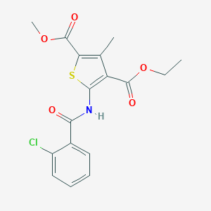 molecular formula C17H16ClNO5S B251657 4-Ethyl 2-methyl 5-[(2-chlorobenzoyl)amino]-3-methyl-2,4-thiophenedicarboxylate 