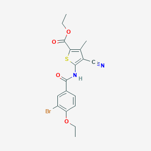 molecular formula C18H17BrN2O4S B251658 Ethyl 5-[(3-bromo-4-ethoxybenzoyl)amino]-4-cyano-3-methylthiophene-2-carboxylate 