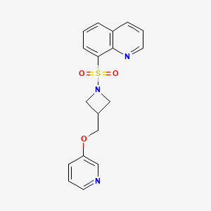molecular formula C18H17N3O3S B2516583 8-[3-(Pyridin-3-yloxymethyl)azetidin-1-yl]sulfonylquinoline CAS No. 2380194-44-3