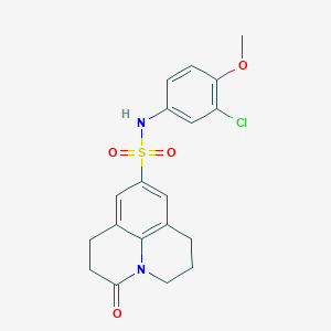 molecular formula C19H19ClN2O4S B2516585 N-(3-chloro-4-methoxyphenyl)-3-oxo-1,2,3,5,6,7-hexahydropyrido[3,2,1-ij]quinoline-9-sulfonamide CAS No. 898423-47-7
