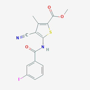 molecular formula C15H11IN2O3S B251659 Methyl 4-cyano-5-[(3-iodobenzoyl)amino]-3-methylthiophene-2-carboxylate 