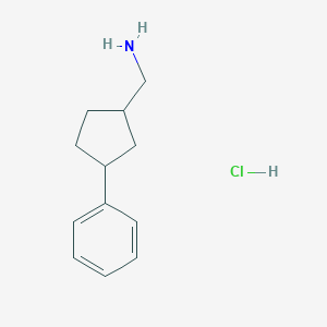 molecular formula C12H18ClN B2516593 (3-Phenylcyclopentyl)methanamine;hydrochloride CAS No. 2402829-19-8