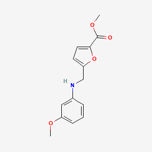 molecular formula C14H15NO4 B2516594 Methyl 5-{[(3-methoxyphenyl)amino]methyl}furan-2-carboxylate CAS No. 1152697-30-7