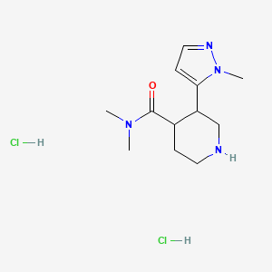 N,N-Dimethyl-3-(2-methylpyrazol-3-yl)piperidine-4-carboxamide;dihydrochloride