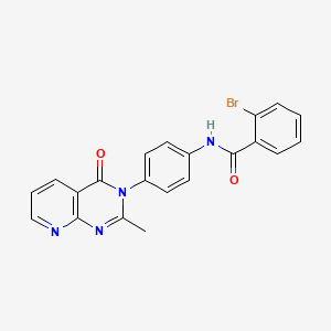 molecular formula C21H15BrN4O2 B2516607 2-bromo-N-(4-(2-methyl-4-oxopyrido[2,3-d]pyrimidin-3(4H)-yl)phenyl)benzamide CAS No. 1005297-90-4