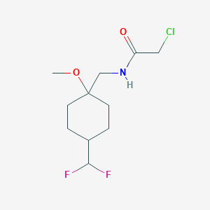 molecular formula C11H18ClF2NO2 B2516609 2-Chloro-N-[[4-(difluoromethyl)-1-methoxycyclohexyl]methyl]acetamide CAS No. 2411270-76-1