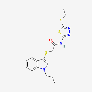 N-(5-(ethylthio)-1,3,4-thiadiazol-2-yl)-2-((1-propyl-1H-indol-3-yl)thio)acetamide