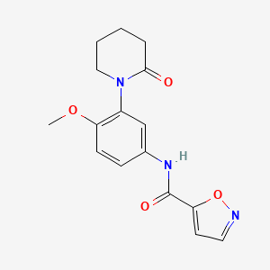 molecular formula C16H17N3O4 B2516616 N-(4-methoxy-3-(2-oxopiperidin-1-yl)phenyl)isoxazole-5-carboxamide CAS No. 1209258-35-4