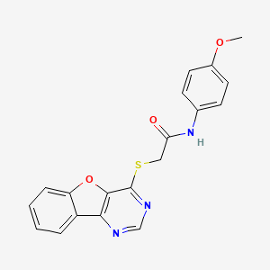 2-([1]benzofuro[3,2-d]pyrimidin-4-ylsulfanyl)-N-(4-methoxyphenyl)acetamide