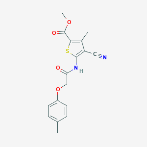 molecular formula C17H16N2O4S B251662 Methyl 4-cyano-3-methyl-5-{[(4-methylphenoxy)acetyl]amino}-2-thiophenecarboxylate 