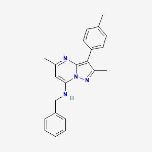 molecular formula C22H22N4 B2516623 N-benzyl-2,5-dimethyl-3-(4-methylphenyl)pyrazolo[1,5-a]pyrimidin-7-amine CAS No. 890638-12-7