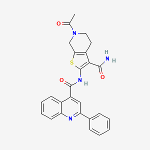 6-Acetyl-2-(2-phenylquinoline-4-carboxamido)-4,5,6,7-tetrahydrothieno[2,3-c]pyridine-3-carboxamide