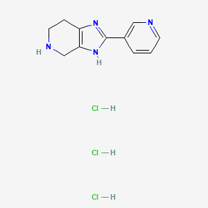 molecular formula C11H15Cl3N4 B2516634 2-Pyridin-3-yl-4,5,6,7-tetrahydro-1h-imidazo[4,5-c]pyridine trihydrochloride CAS No. 2108834-43-9