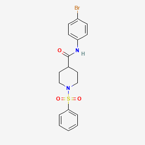 molecular formula C18H19BrN2O3S B2516640 1-(benzenesulfonyl)-N-(4-bromophenyl)piperidine-4-carboxamide CAS No. 591238-02-7