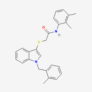 molecular formula C26H26N2OS B2516645 N-(2,3-dimethylphenyl)-2-[1-[(2-methylphenyl)methyl]indol-3-yl]sulfanylacetamide CAS No. 450347-44-1