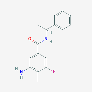 3-amino-5-fluoro-4-methyl-N-(1-phenylethyl)benzamide