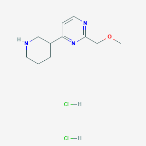 molecular formula C11H19Cl2N3O B2516650 2-(Methoxymethyl)-4-(piperidin-3-yl)pyrimidine dihydrochloride CAS No. 1221723-30-3