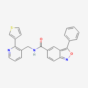 molecular formula C24H17N3O2S B2516656 3-フェニル-N-((2-(チオフェン-3-イル)ピリジン-3-イル)メチル)ベンゾ[c]イソキサゾール-5-カルボキサミド CAS No. 2034433-86-6