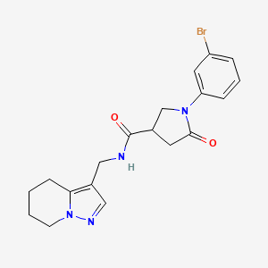 molecular formula C19H21BrN4O2 B2516661 1-(3-bromophenyl)-5-oxo-N-((4,5,6,7-tetrahydropyrazolo[1,5-a]pyridin-3-yl)methyl)pyrrolidine-3-carboxamide CAS No. 2034245-85-5