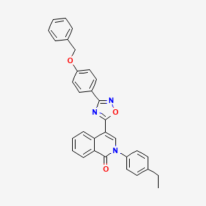 molecular formula C32H25N3O3 B2516665 4-{3-[4-(benzyloxy)phenyl]-1,2,4-oxadiazol-5-yl}-2-(4-ethylphenyl)isoquinolin-1(2H)-one CAS No. 1326901-30-7