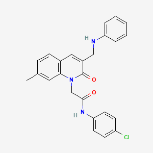 B2516675 2-[3-(anilinomethyl)-7-methyl-2-oxoquinolin-1(2H)-yl]-N-(4-chlorophenyl)acetamide CAS No. 893790-84-6