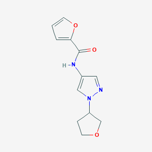 molecular formula C12H13N3O3 B2516676 N-(1-(tetrahydrofuran-3-yl)-1H-pyrazol-4-yl)furan-2-carboxamide CAS No. 1797086-38-4