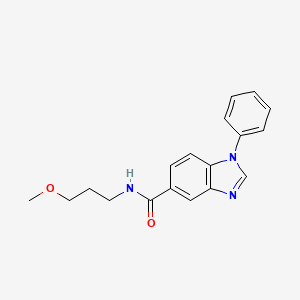 molecular formula C18H19N3O2 B2516679 N-(3-methoxypropyl)-1-phenyl-1H-benzo[d]imidazole-5-carboxamide CAS No. 1203335-31-2