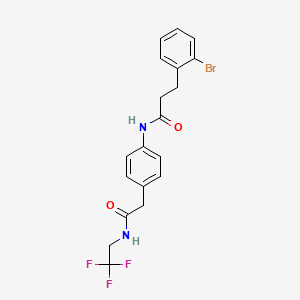 molecular formula C19H18BrF3N2O2 B2516688 3-(2-bromophenyl)-N-(4-(2-oxo-2-((2,2,2-trifluoroethyl)amino)ethyl)phenyl)propanamide CAS No. 1448128-50-4