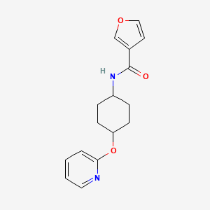 molecular formula C16H18N2O3 B2516693 N-((1r,4r)-4-(pyridin-2-yloxy)cyclohexyl)furan-3-carboxamide CAS No. 2034450-71-8