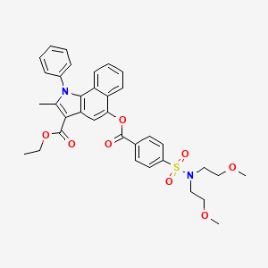 molecular formula C35H36N2O8S B2516703 ethyl 5-((4-(N,N-bis(2-methoxyethyl)sulfamoyl)benzoyl)oxy)-2-methyl-1-phenyl-1H-benzo[g]indole-3-carboxylate CAS No. 392242-75-0