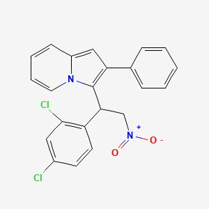 molecular formula C22H16Cl2N2O2 B2516711 3-[1-(2,4-Dichlorophenyl)-2-nitroethyl]-2-phenylindolizine CAS No. 717119-14-7