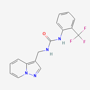 molecular formula C16H13F3N4O B2516715 1-(吡唑并[1,5-a]吡啶-3-基甲基)-3-(2-(三氟甲基)苯基)脲 CAS No. 1396749-04-4