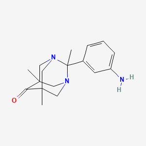 molecular formula C17H23N3O B2516719 2-(3-Aminofenil)-2,5,7-trimetil-1,3-diazatriciclo[3.3.1.1~3,7~]decan-6-ona CAS No. 917202-17-6