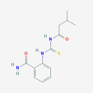 molecular formula C13H17N3O2S B251672 2-{[(3-Methylbutanoyl)carbamothioyl]amino}benzamide 