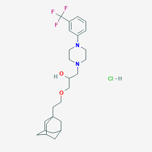 molecular formula C26H38ClF3N2O2 B2516720 1-[2-(Adamantan-1-yl)ethoxy]-3-{4-[3-(trifluoromethyl)phenyl]piperazin-1-yl}propan-2-ol hydrochloride CAS No. 1217024-14-0