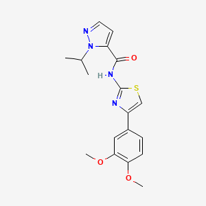 molecular formula C18H20N4O3S B2516727 N-(4-(3,4-二甲氧基苯基)噻唑-2-基)-1-异丙基-1H-吡唑-5-甲酰胺 CAS No. 1203138-20-8